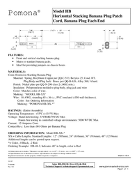 Thumbnail of document Data Sheet - HB Horizontal Stacking Banana Plug Patch Cord